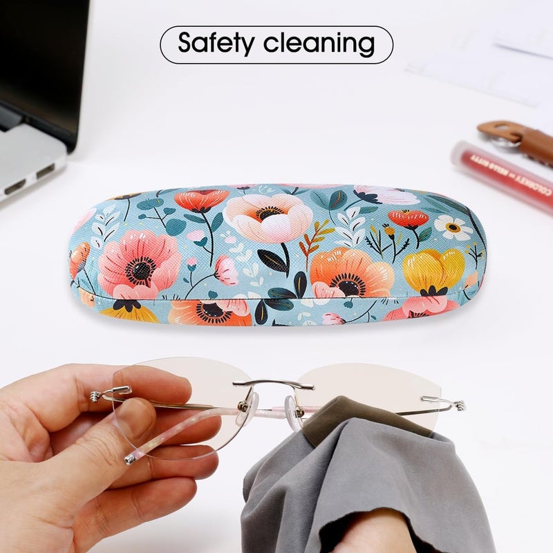 PERFECTSIGHT Store Hard Shell Eyeglasses Case, PU Leather Protective Glasses Case, Cute Eyeglass Case for Women Men Girls - Image 4